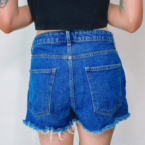 Forever21 Dark Wash High Waisted Jean Shorts